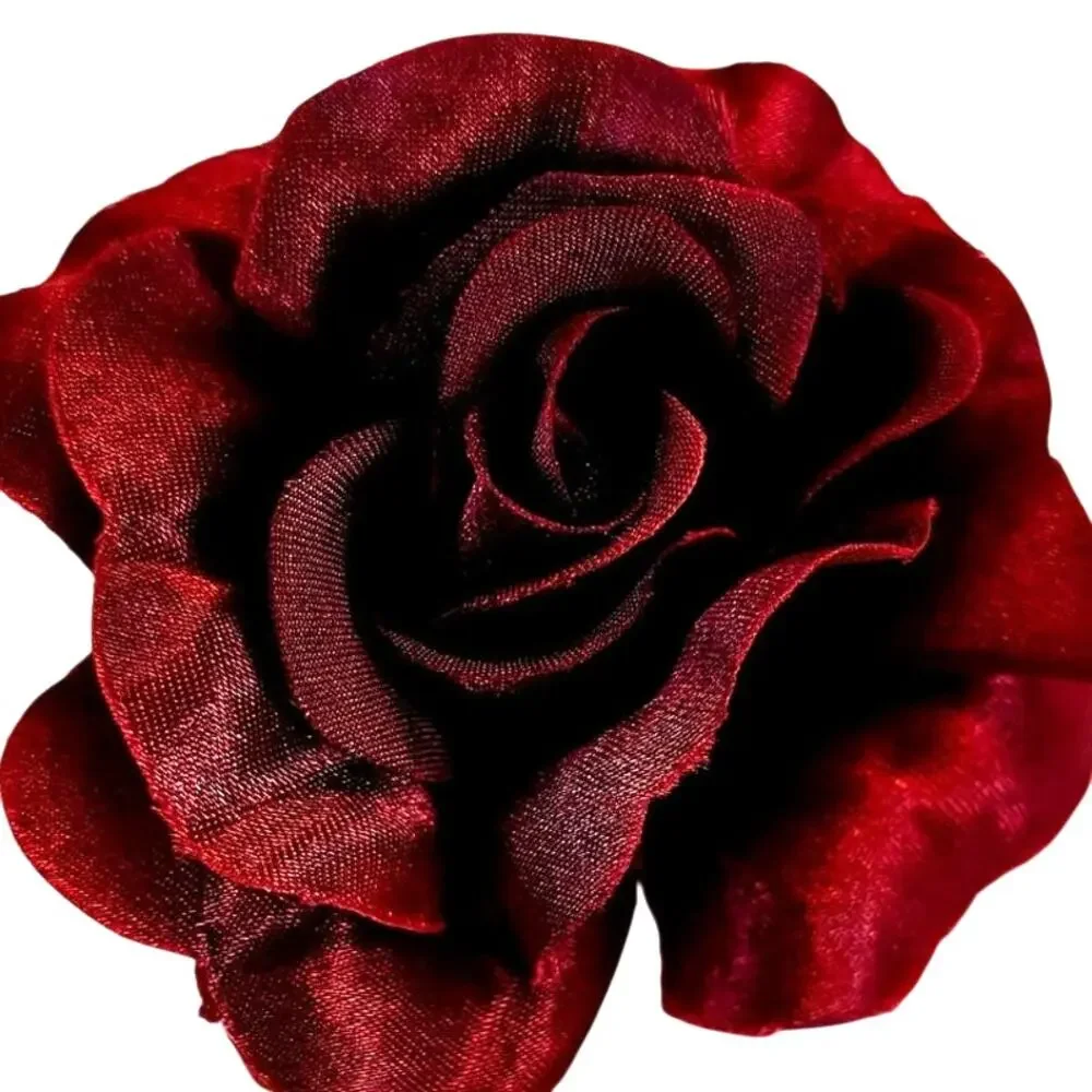 25 Burgundy Red Satin Rose Heads Stemless Wedding Floral Craft DIY 2.5in Flowers